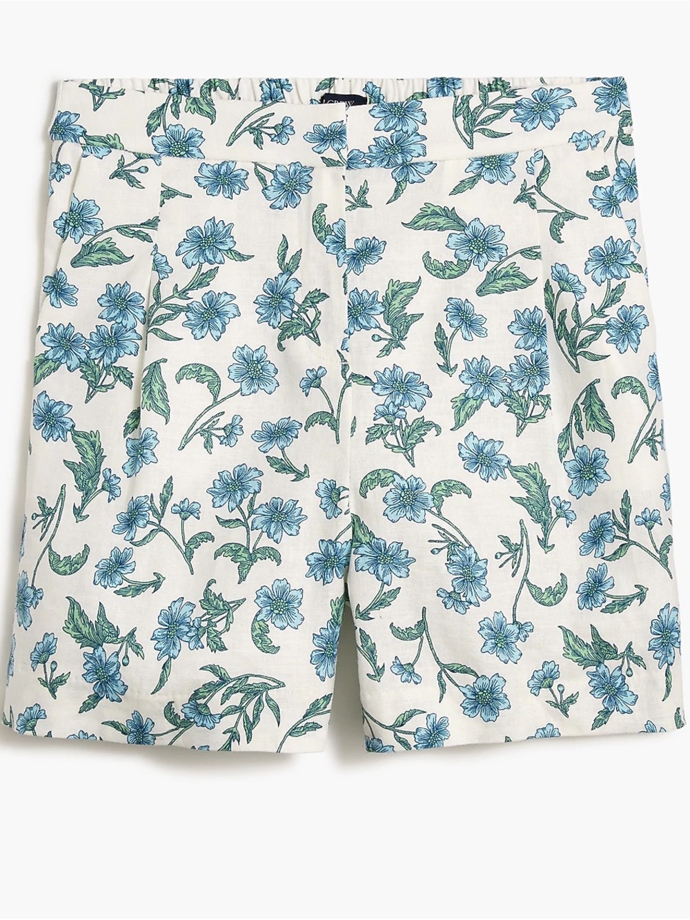 J. Crew Blue Floral Print Shorts on Cream